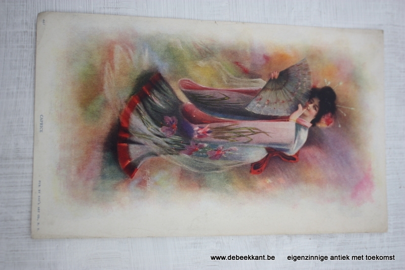 Antieke prent dame