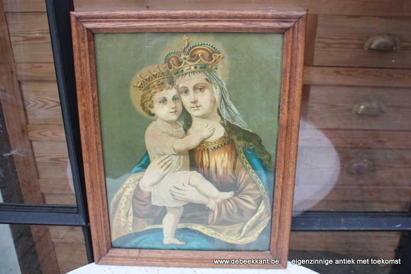 Antieke kader moeder en kind Maria