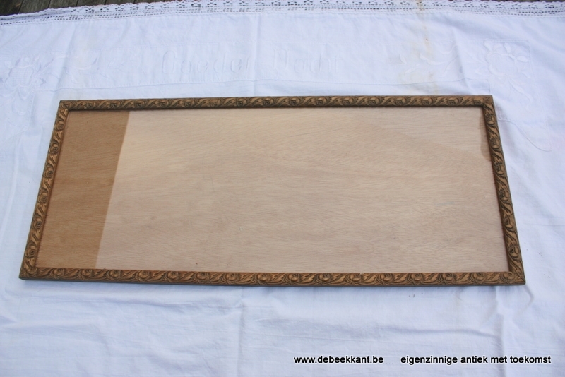 Antieke houten kader met roosjes 26.3 x  62.1