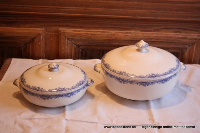 Antieke soepterrine terrine Boch decor RUSTIQUE