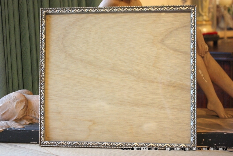 Antieke houten kader zilvergrijs 31.6 x 35.7