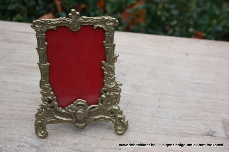 Antieke messing staankader 10,2 x 14,2