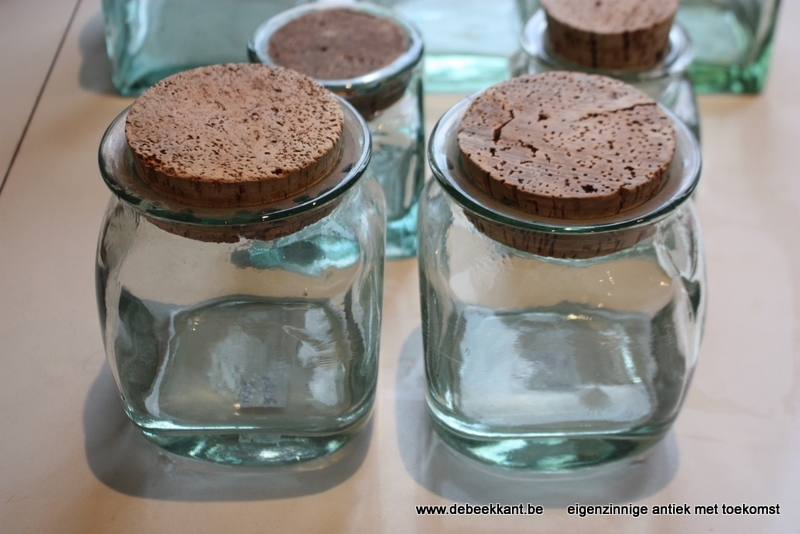 Retro bewaarpotten dik glas