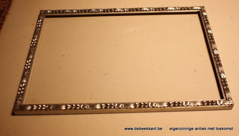 Antieke houten kader zilvergrijs 28.8 x 40.8