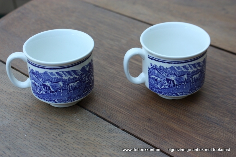 Antieke tassen Boch ALPINE blauw rood