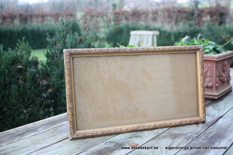Antieke houten kader bloemen 23,2 x 41