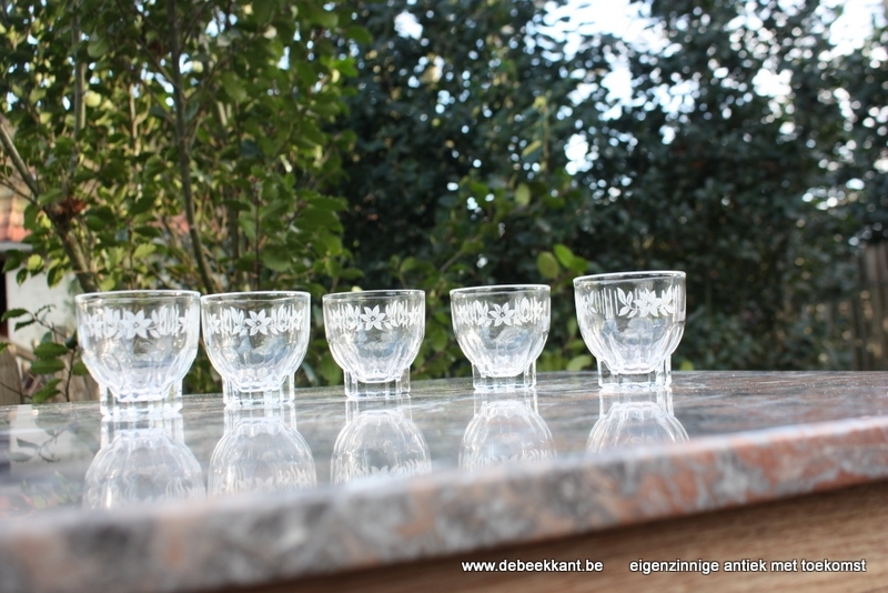 Set van 5 limonadeglaasjes glaasjes Artdeco