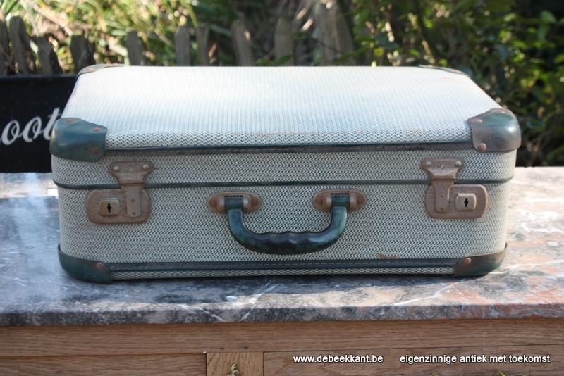 Authentieke retro vintage koffer valies groen