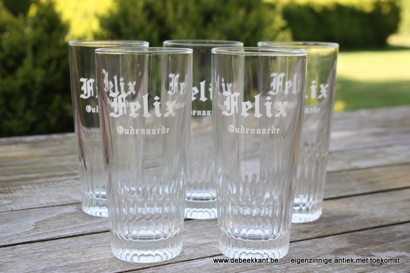 Oud FELIX glas met ribbels Oudenaarde