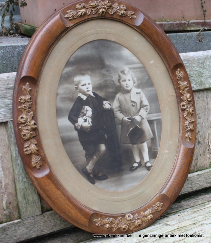 Antieke foto jongen en meisje 48.6 x 58.8