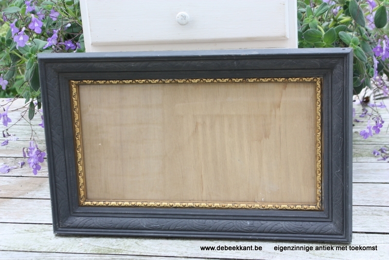 Antieke zwarte houten kader lijst 29.3 x 47.8