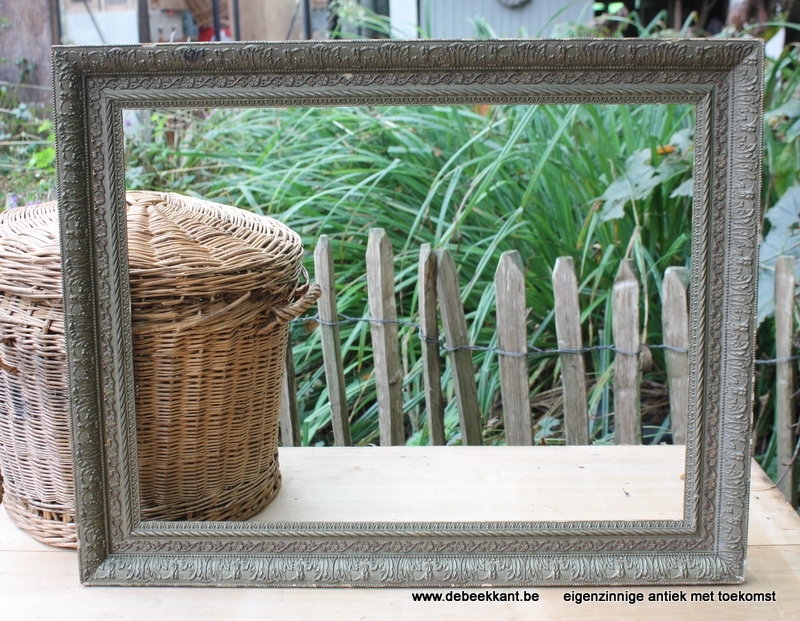Antieke houten kader lijst 57,6 x 72