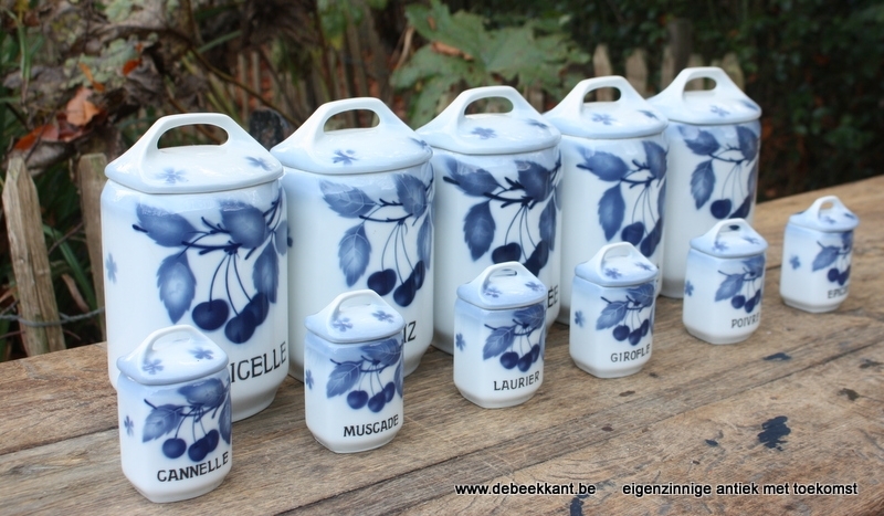 Set antieke kruidenpotten Krautzberger Teplitz czecho Slovakia