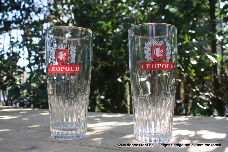 Bierglas glas LEOPOLD gouden rand