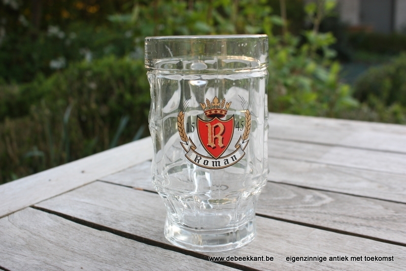 Grote glazen bierpot brouwerij Roman