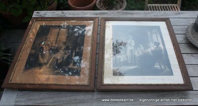 Antieke eiken kader lijst 52,5 x 64