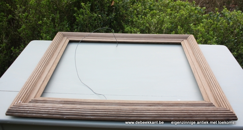 Antieke eikenhouten kader lijst opgekuist 54.3 x 64