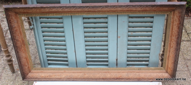 Antieke houten gesculpteerde kader lijst 48.7 x 90.5