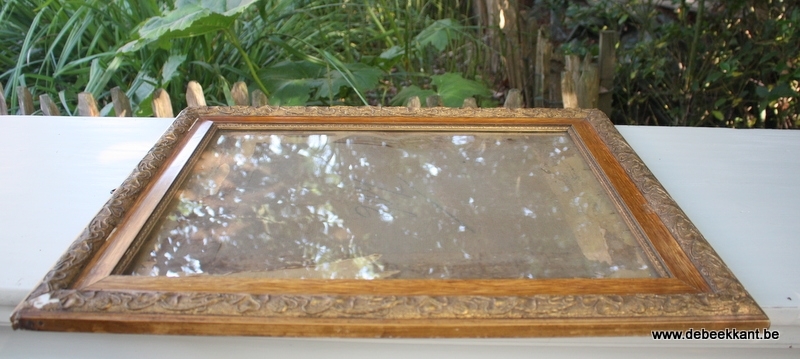 Antieke art nouveau kader lijst klavertjes 53 x 63