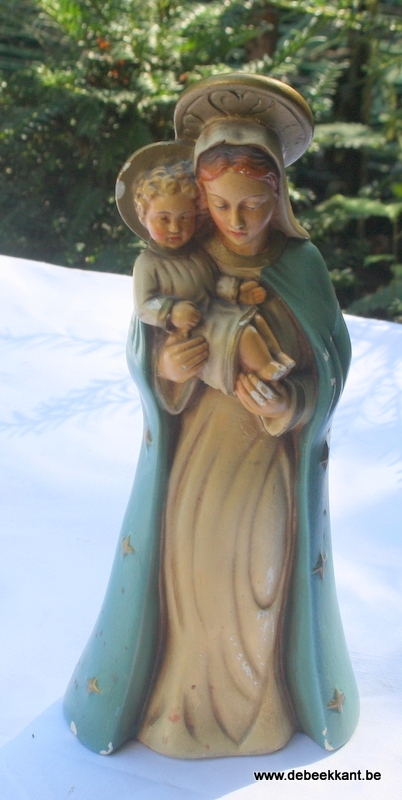 Antiek beeld OLV en kind Jesus